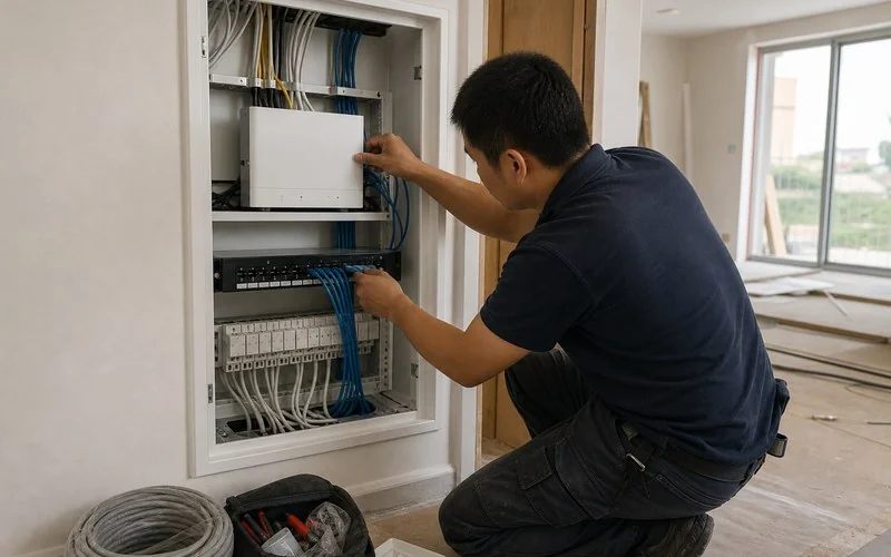 Whole-home smart gateway cabinet installation