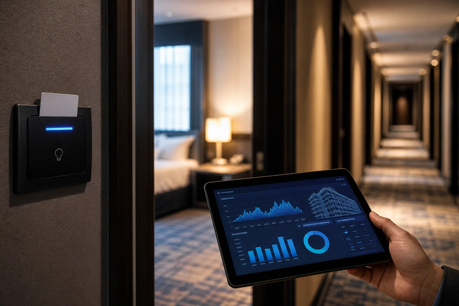 Chain hotel energy management: rooms to public areas