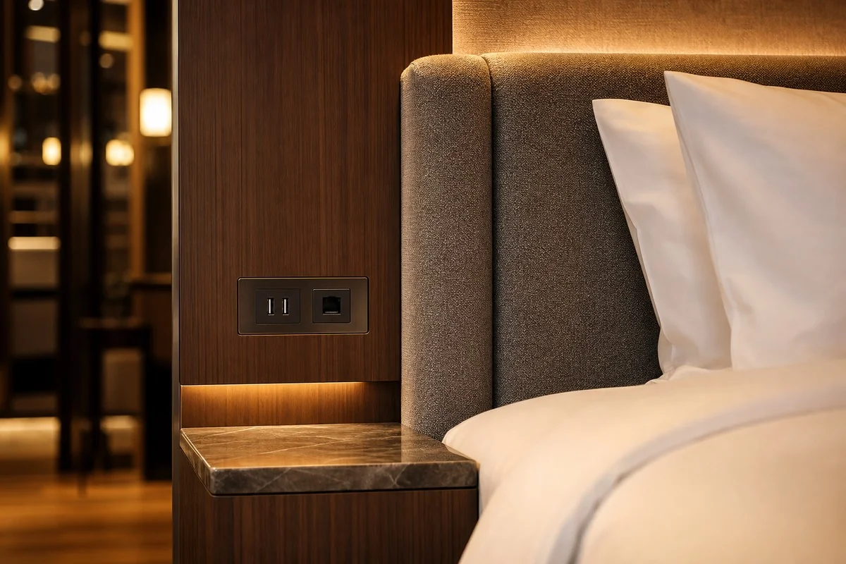 Hotel bedside info panels