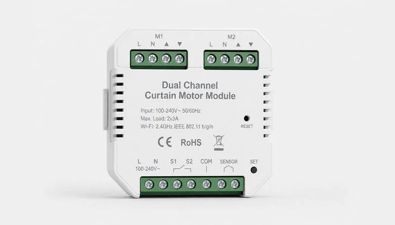 Dual-channel curtain motor control module