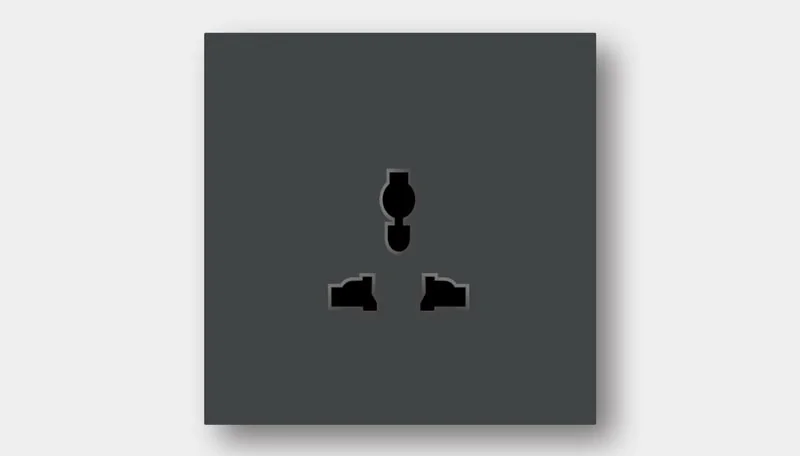 Three-pin / triple / wall outlet (universal)