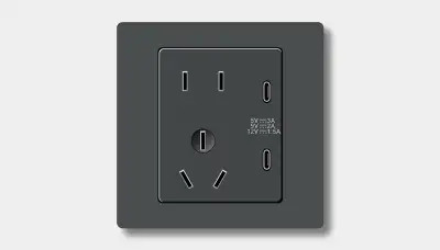 Five-gang GB Type-C smart outlet