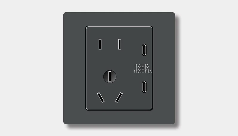 Five-outlet+Type-C socket