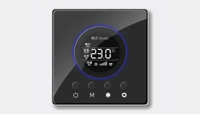 LCD guestroom thermostat panel