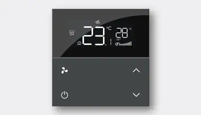 LCD guestroom thermostat panel
