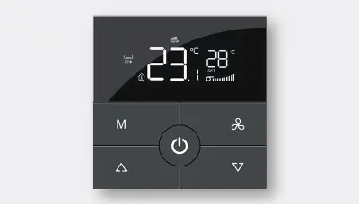 LCD guestroom thermostat panel