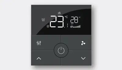 LCD guestroom thermostat panel