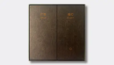 Dual-zone hotel lighting switch — Finish D