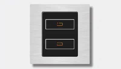 Dual-zone hotel lighting switch — finish G