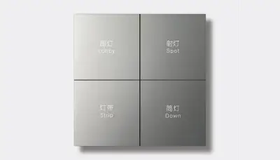 Standard room lighting switch panel — Finish B