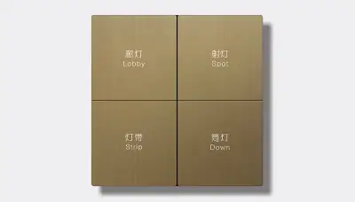 Standard room lighting switch panel — Finish C