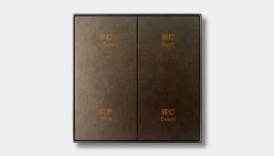 Standard room lighting switch panel — Finish D