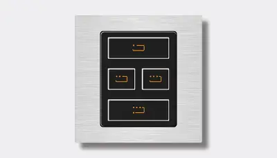 Standard room lighting switch panel — finish G