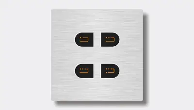 Standard room lighting switch panel — finish H